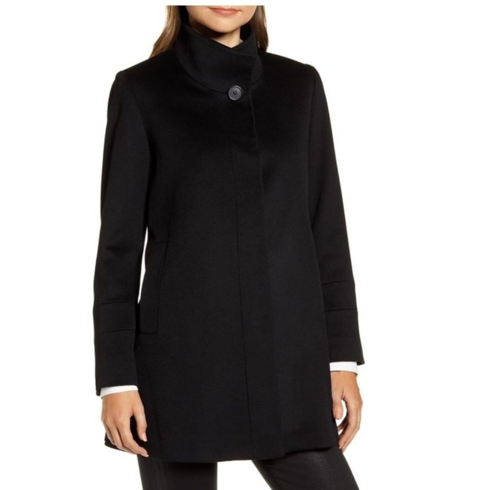 🎁 Fleurette Stand Collar Wool Car Coat - Picture 2 of 9